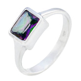 Isla Multicolor Solitaire Ring with Silver Band
